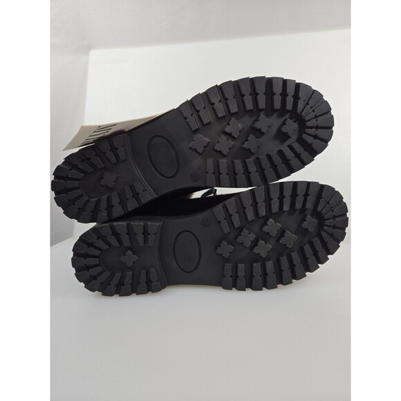 Myra NEW With Tags Turbulent Black Cowhide Fur On Leather Rugged Boots Women 10 - Picture 8 of 12